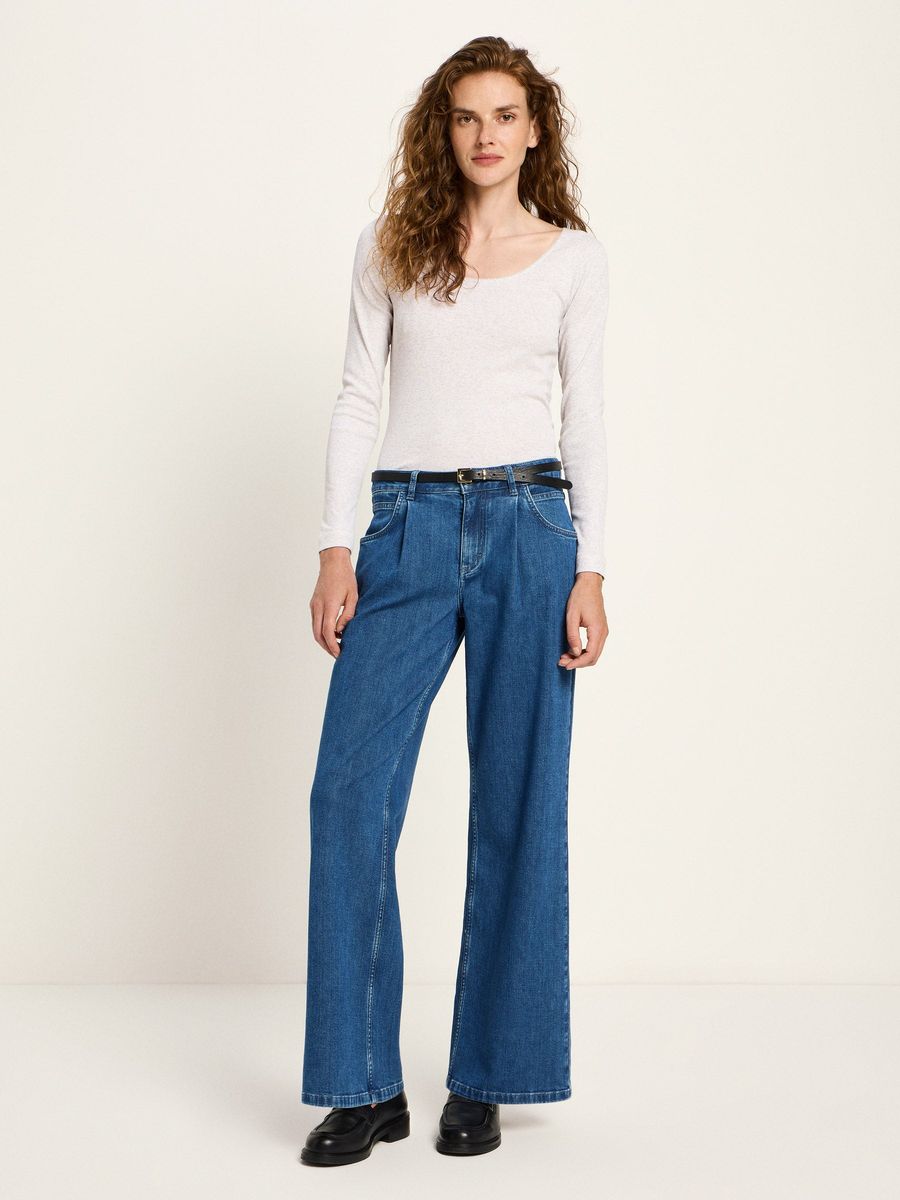 Marlenejeans mit Bundfalte (GOTS)