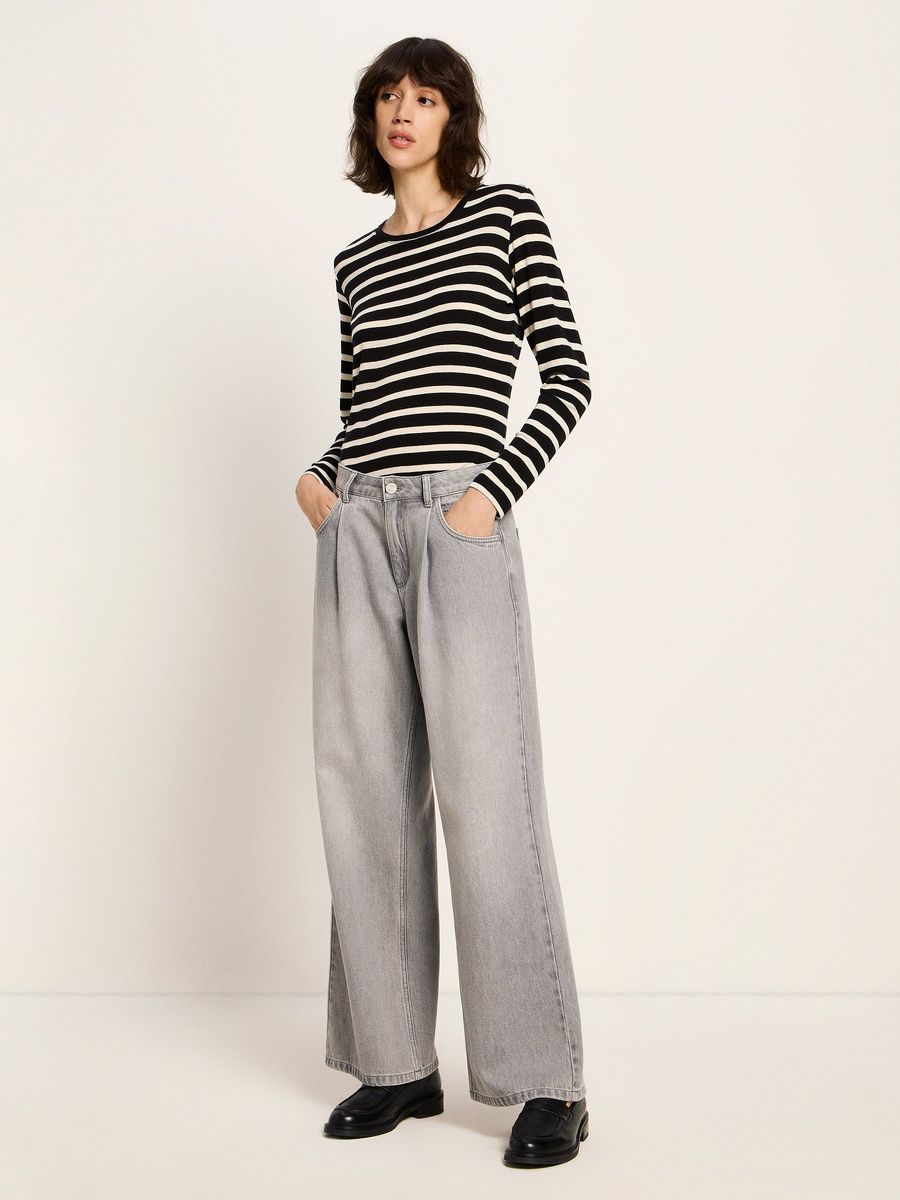 Marlenejeans mit Bundfalte (GOTS)