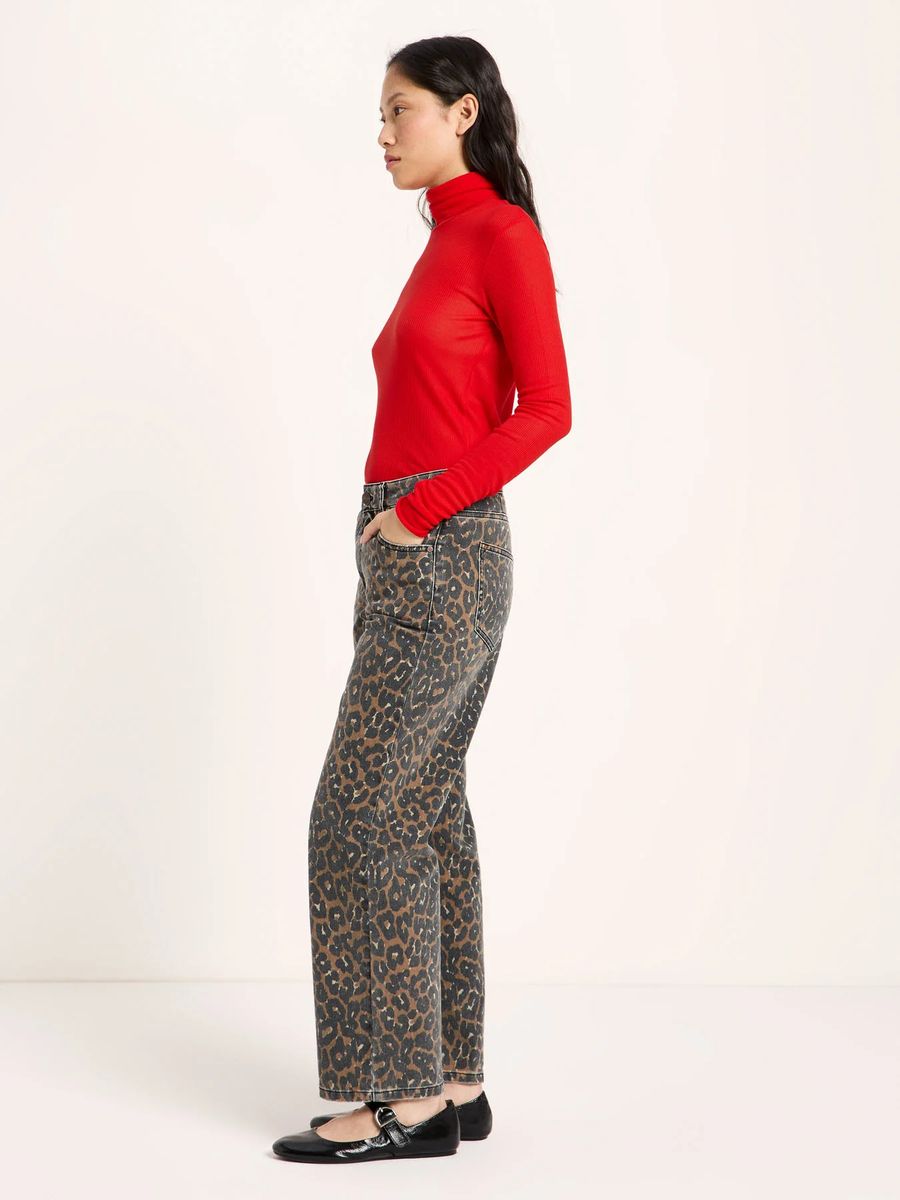 Relaxed Jeans mit Leoparden-Print