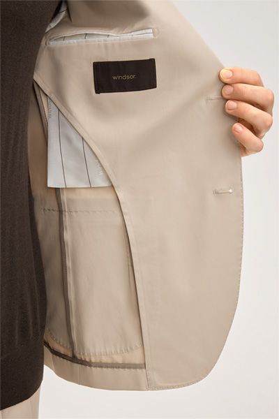 Windsor Giorno Beige Baumwollmix-Sakko mit AMF-Stitching