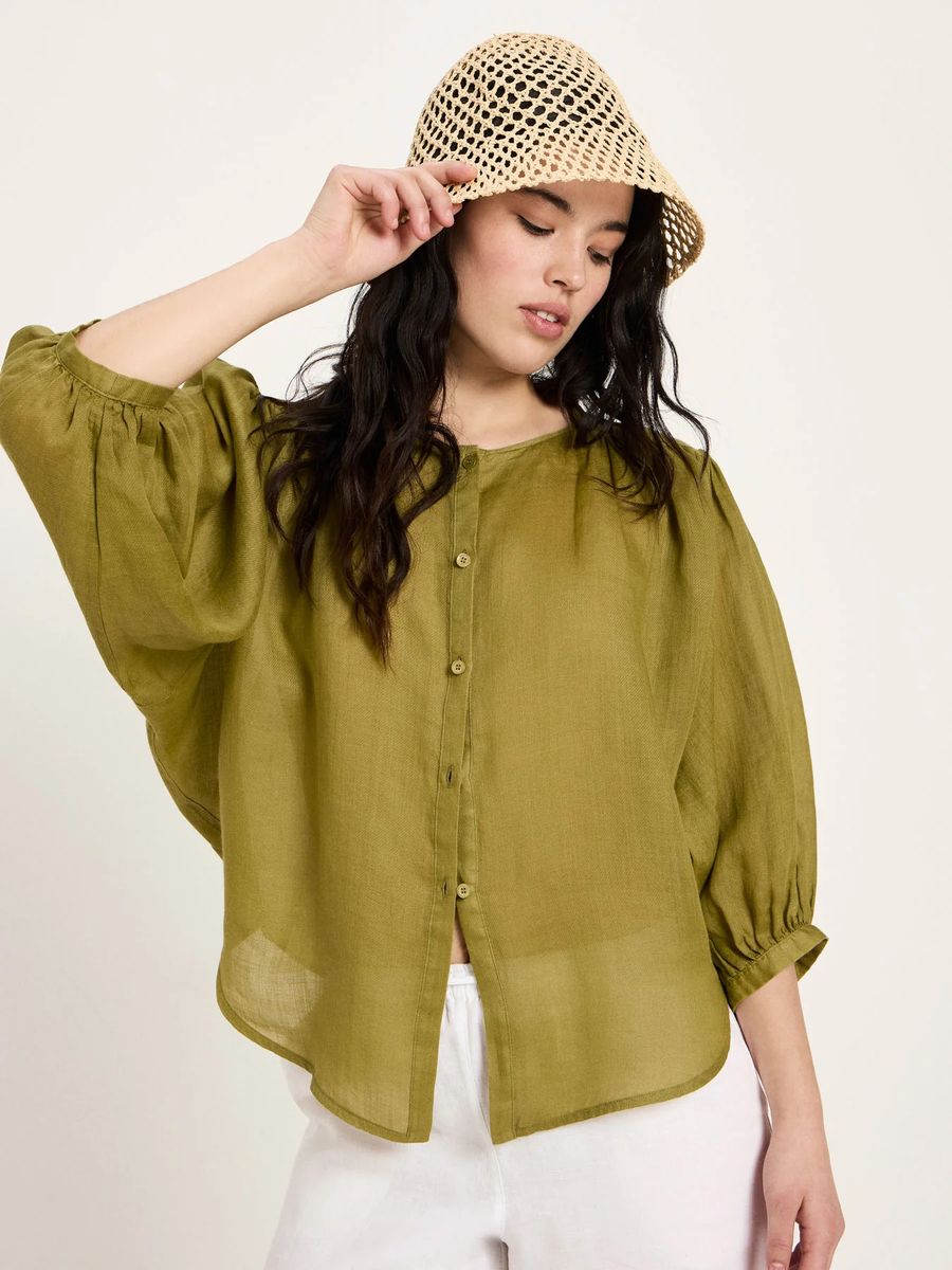 Bluse mit Kräuseln