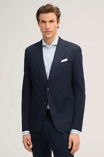 Windsor Giorno Marineblaues Sakko aus Baumwollmischung mit Reverskragen