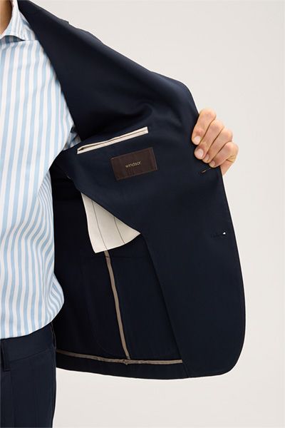 Windsor Giorno Marineblaues Sakko aus Baumwollmischung mit Reverskragen