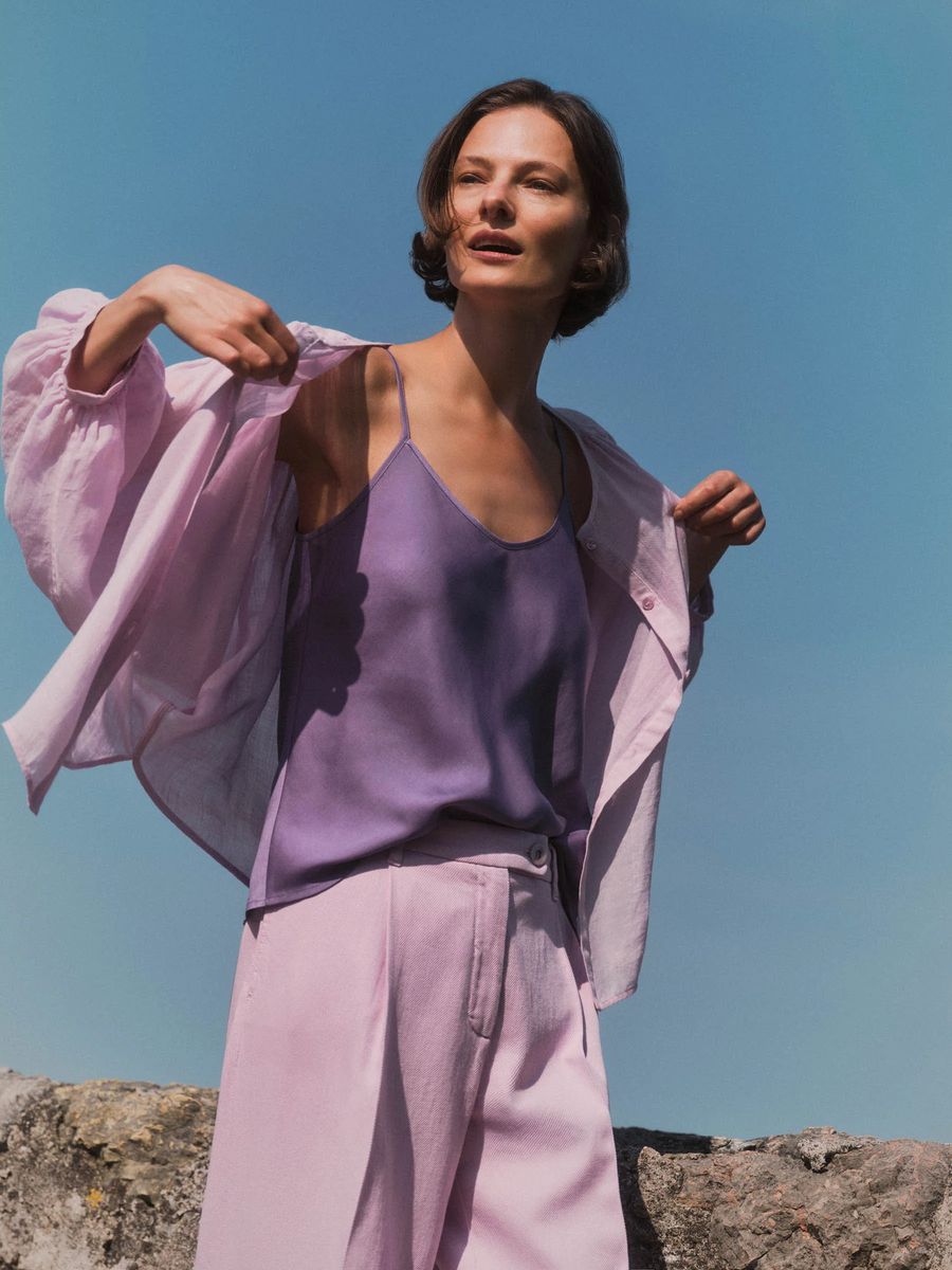 Bluse mit Kräuseln