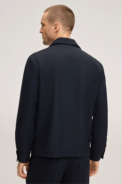 Marc Cain Overshirt Lavoro aus reiner Schurwolle in Marineblau mit aufgesetzten Taschen