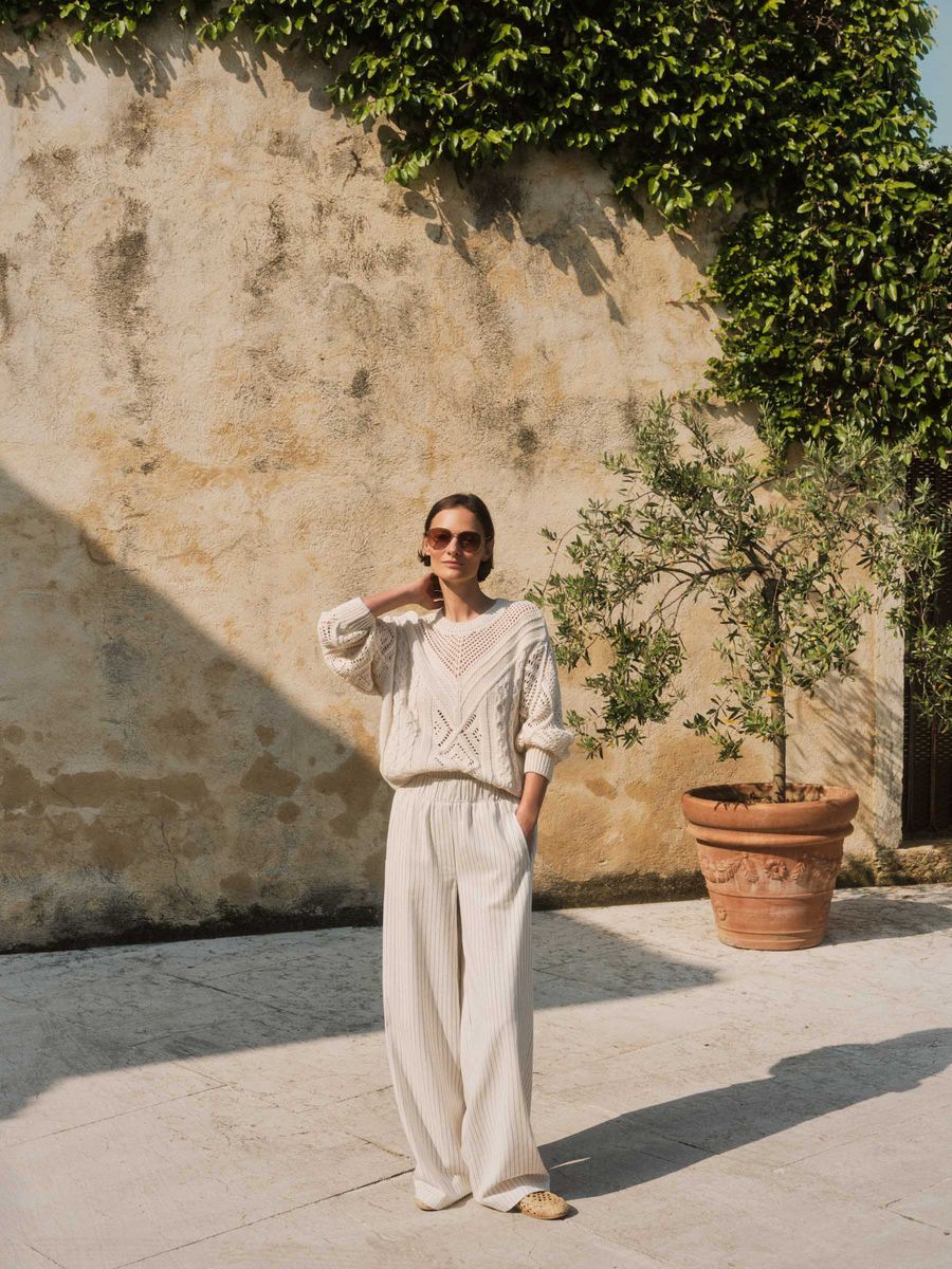 Lochstrick Pullover (GOTS)