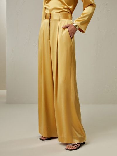 Palazzo Seide Hose mit Hoher Taille