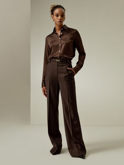 Gerade Hose mit Nadelstreifen und hohem Bund