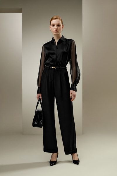 Ätherisches Seidenhemd – Luxuriöse, feminine Seidensatinbluse