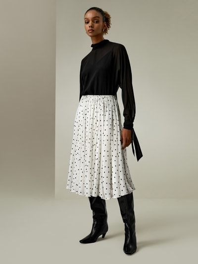 Midirock mit Allover-Polka-Dots