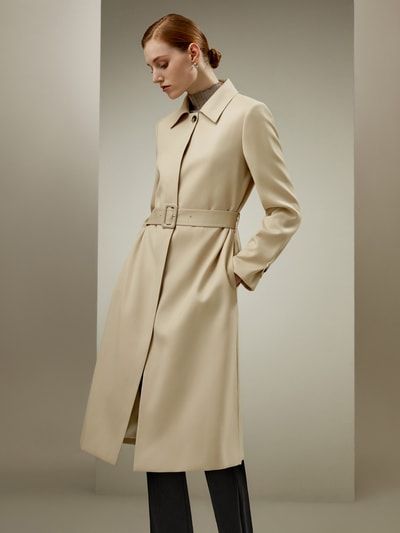 Klassischer, minimalistischer, wasserabweisender Trenchcoat