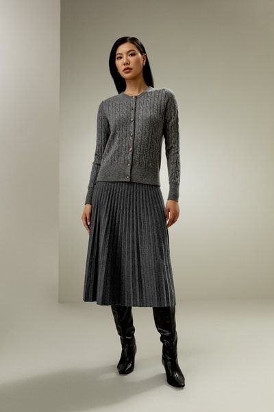 Luxuriöser Kaschmirpullover mit Zopfmuster für Damen