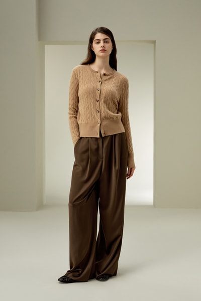 Luxuriöser Kaschmirpullover mit Zopfmuster für Damen