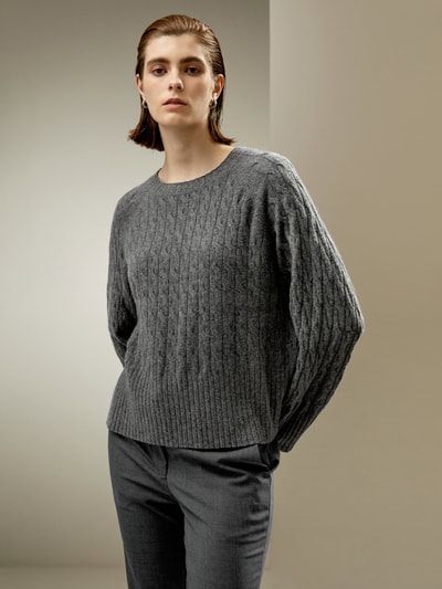 Kaschmir-Übergröße-Pullover – luxuriöser Baby-Kaschmir-Rundhalsausschnitt