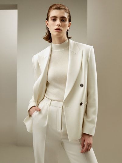 Exquisite Business-Anzugjacke aus Seiden-Woll-Mischung