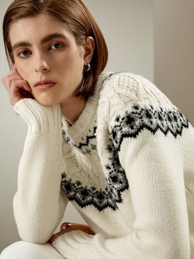 Klassischer Fair-Isle-Pullover mit Rundhalsausschnitt