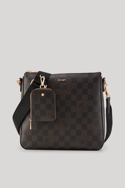 JOOP! Cortina Piazza Jasmina Schultertasche in Braun/Schwarz Check-Design