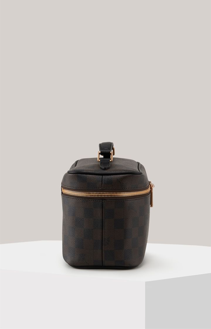 JOOP! Cortina Piazza Flora Braune Kosmetiktasche Schachbrettmuster
