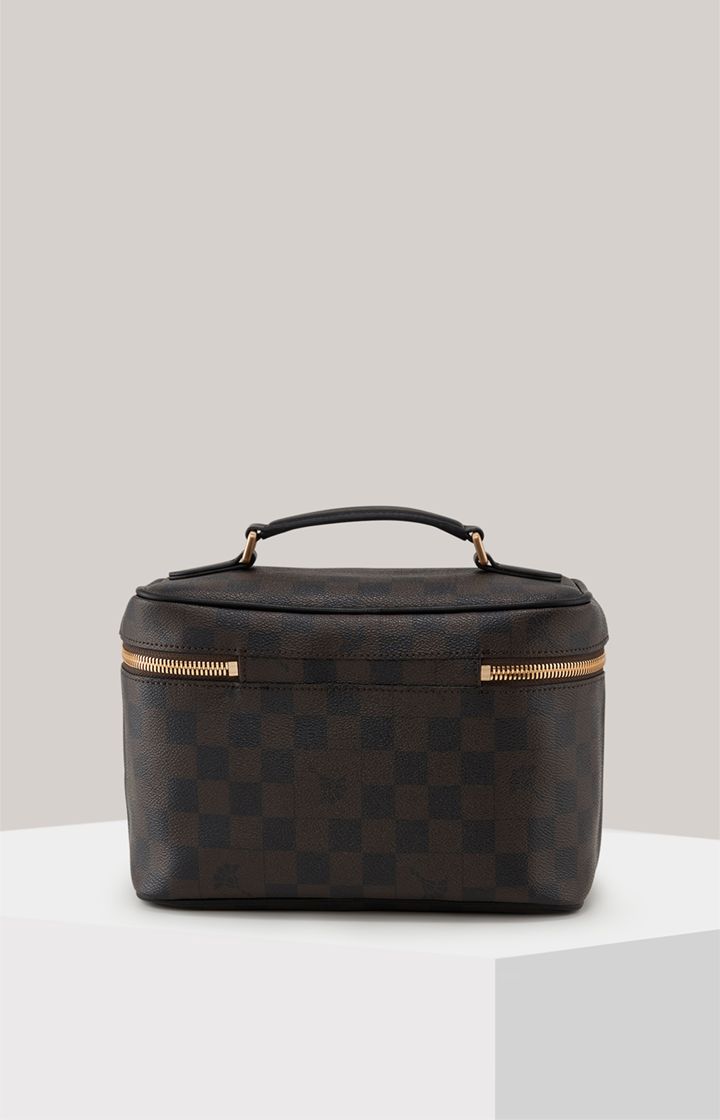 JOOP! Cortina Piazza Flora Braune Kosmetiktasche Schachbrettmuster