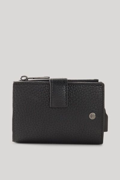 JOOP! Cardona Schwarzer Kartenhalter aus Leder mit Security-Klick