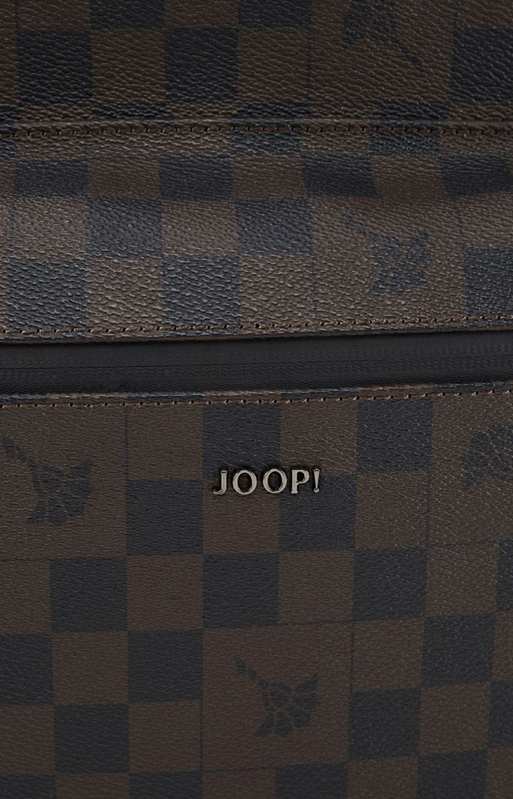 JOOP! Cortina Piazza Miko Rucksack Seal Brown Schachbrettmuster Kunstleder