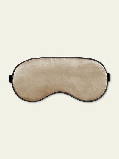 Seide Schlafmaske mit schwarzem Besatz