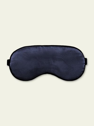 Seide Schlafmaske mit schwarzem Besatz
