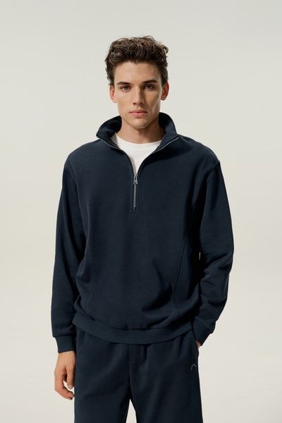 Silkerry Sweatshirt mit halbem Reißverschluss | Premium Seiden-Baumwoll