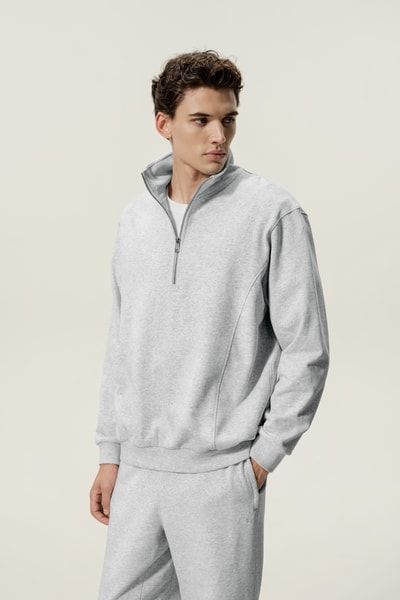 Silkerry Sweatshirt mit halbem Reißverschluss | Premium Seiden-Baumwoll