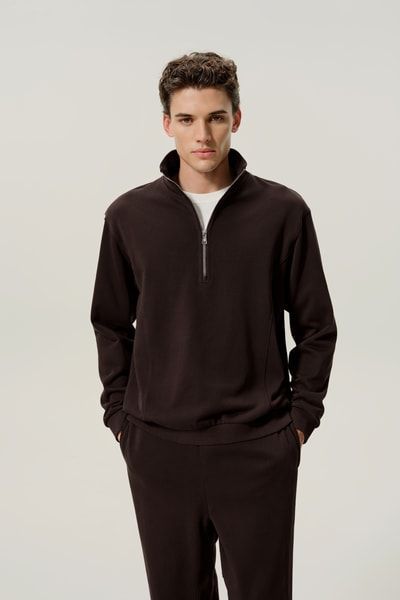 Silkerry Sweatshirt mit halbem Reißverschluss | Premium Seiden-Baumwoll