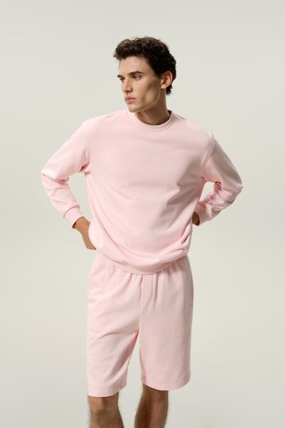 Rundhals-Sweatshirt aus Seide-Baumwolle für Herren | Premium Komfort