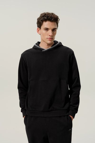 Schwerer Pullover-Hoodie aus Seide und Baumwolle für Herren