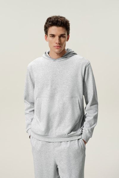 Schwerer Pullover-Hoodie aus Seide und Baumwolle für Herren