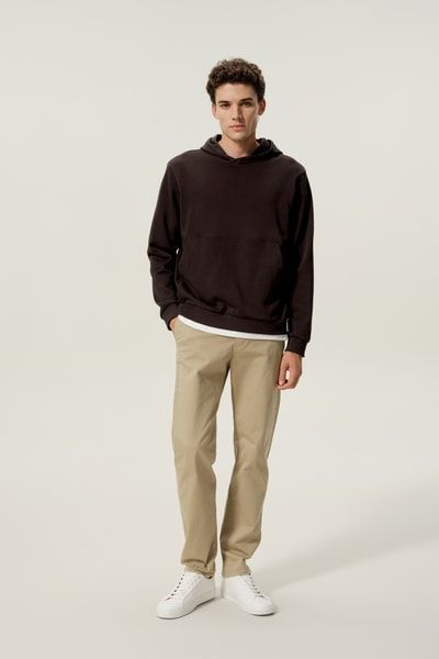 Schwerer Pullover-Hoodie aus Seide und Baumwolle für Herren