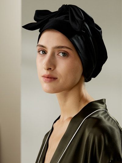 Vielseitig verwendbare Seide Schlafmütze mit Bindeband