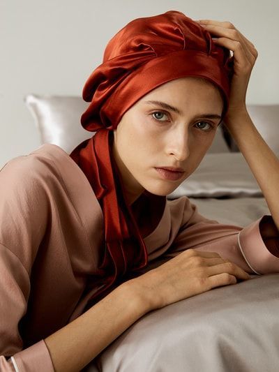 Vielseitig verwendbare Seide Schlafmütze mit Bindeband