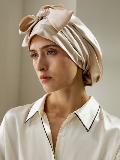 Vielseitig verwendbare Seide Schlafmütze mit Bindeband