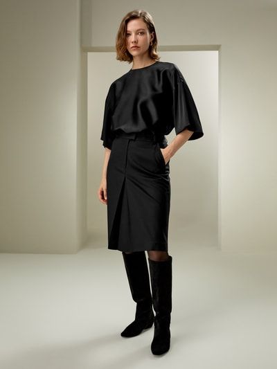 Waschbarer Woll-Mix A-Linie-Rock