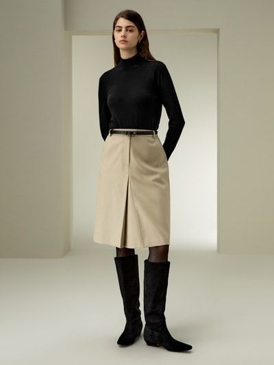 Waschbarer Woll-Mix A-Linie-Rock