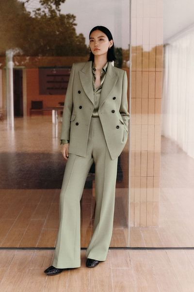 Schlaghose aus Seiden-Woll-Twill