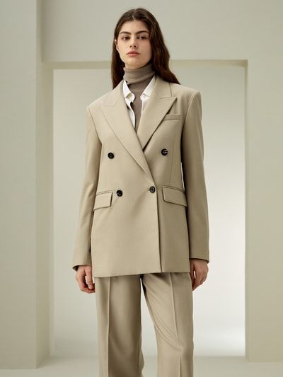 Zweireihiger Woll-Mix Blazer