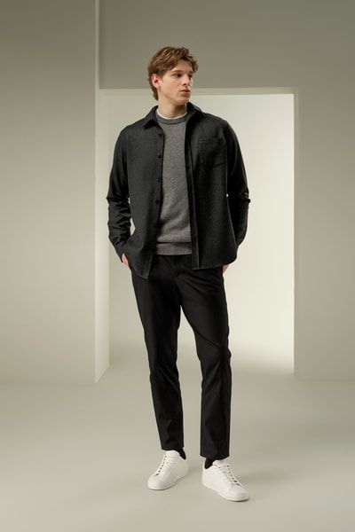 Seiden-Wollmischung Oversize Herrenhemd