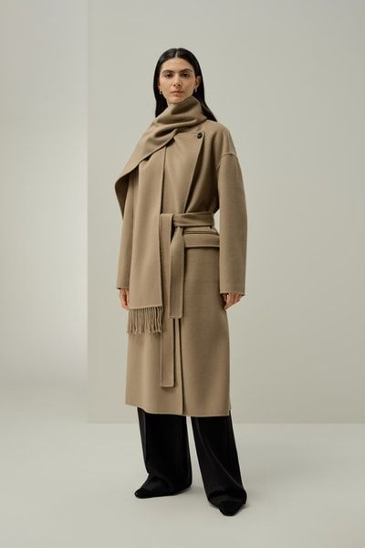 Wollmischung Mantel mit Schalkragen