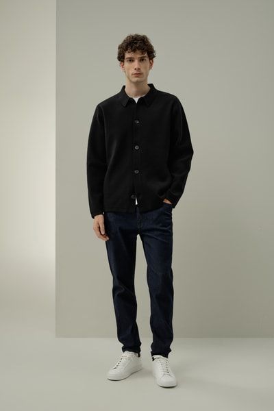 Herren Milano-Strickjacke aus waschbarer Wolle