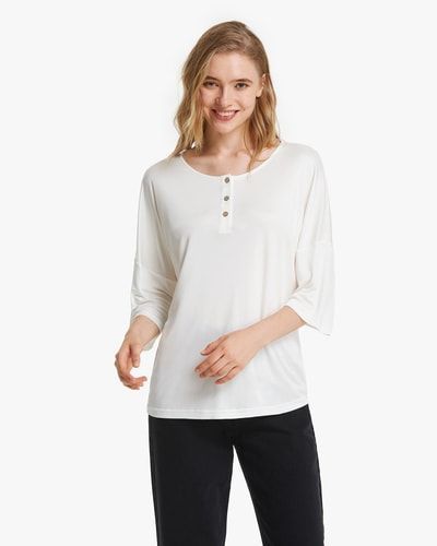 1/2 Ärmel Seidenstrick-T-Shirt für Damen