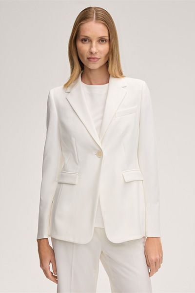 Marc Cain Crêpe Blazer Ecru Ein-Knopf Slim Fit Business