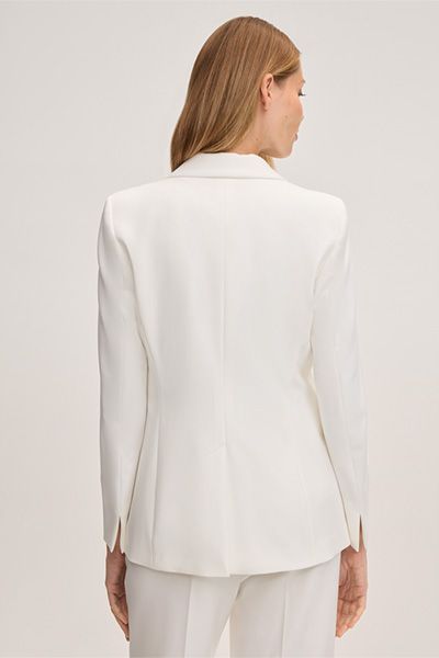 Marc Cain Crêpe Blazer Ecru Ein-Knopf Slim Fit Business