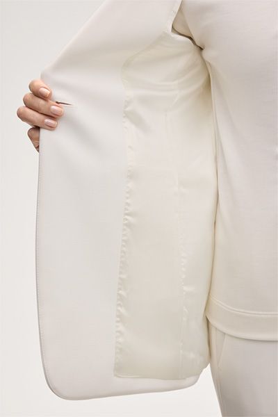 Marc Cain Crêpe Blazer Ecru Ein-Knopf Slim Fit Business