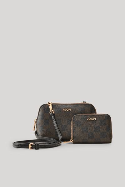 JOOP! Cortina Piazza Carolina Braun Schachbrett Mini Taschen Set