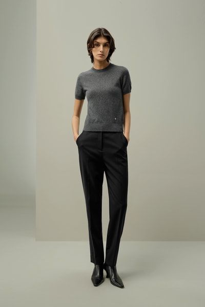 Kaschmir Top mit kurzen Ärmeln